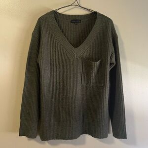 Sanctuary Green V Neck Boxy Sweater Medium